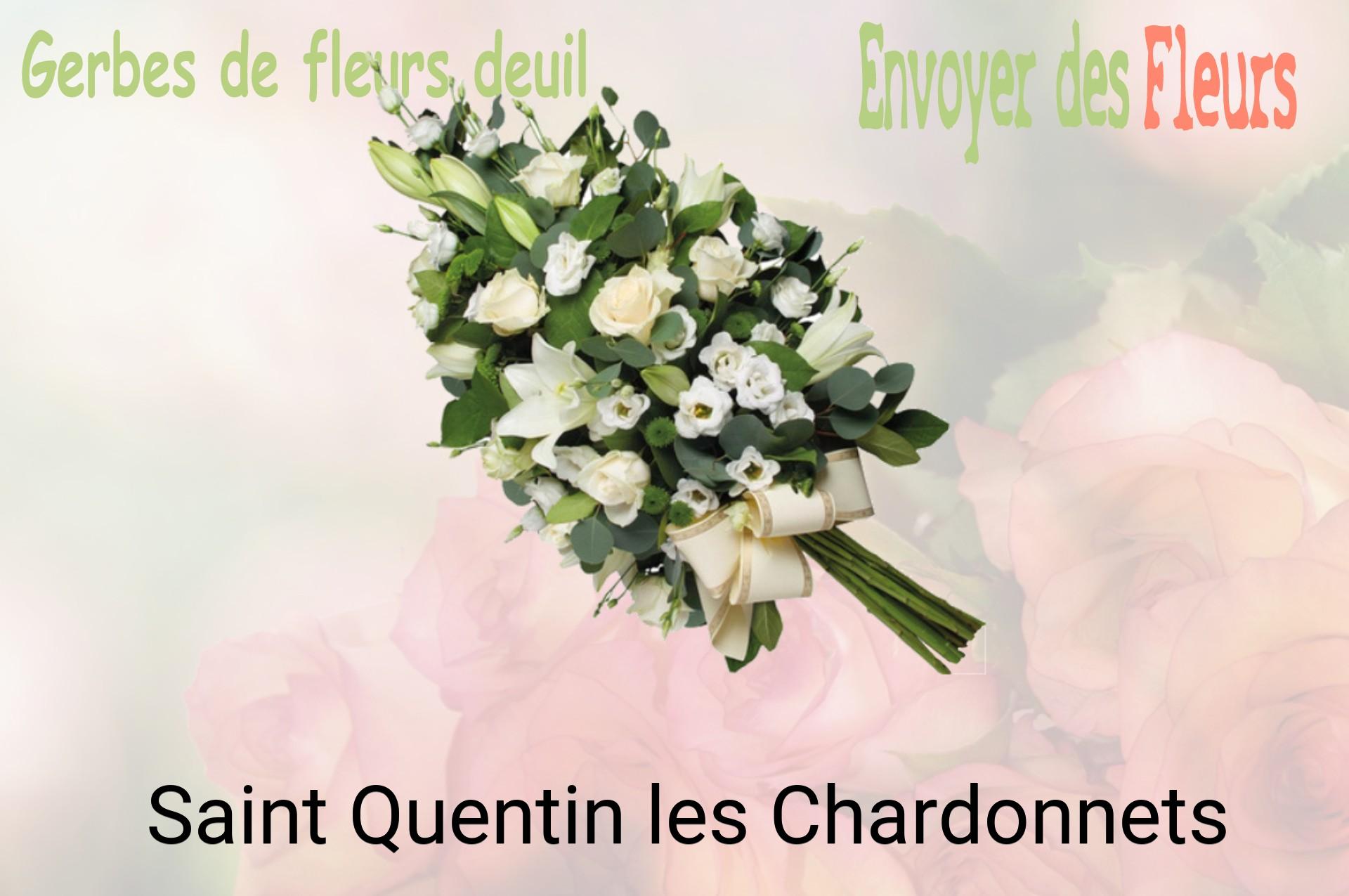 Gerbe de fleurs de deuil livrée à Saint-Quentin-les-Chardonnets